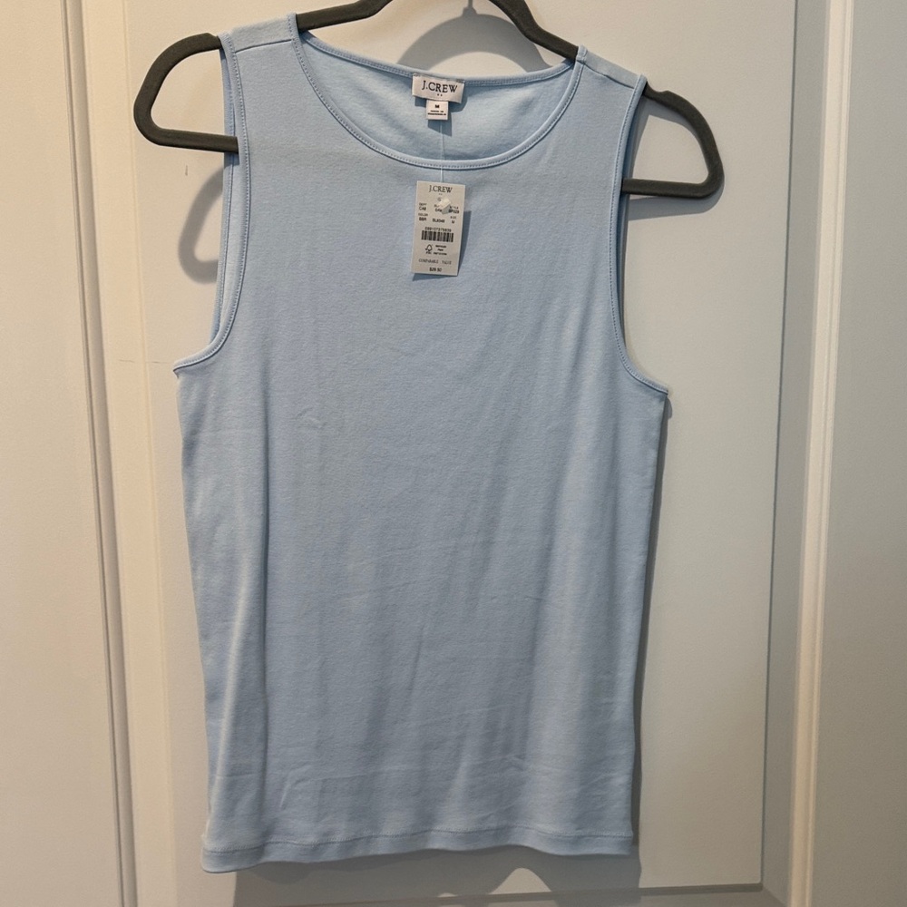 J. Crew Light Blue Ribbed Sleeveless Tank
